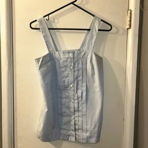 Used Condition J.Crew Pleated Tank in Shirting Stripe